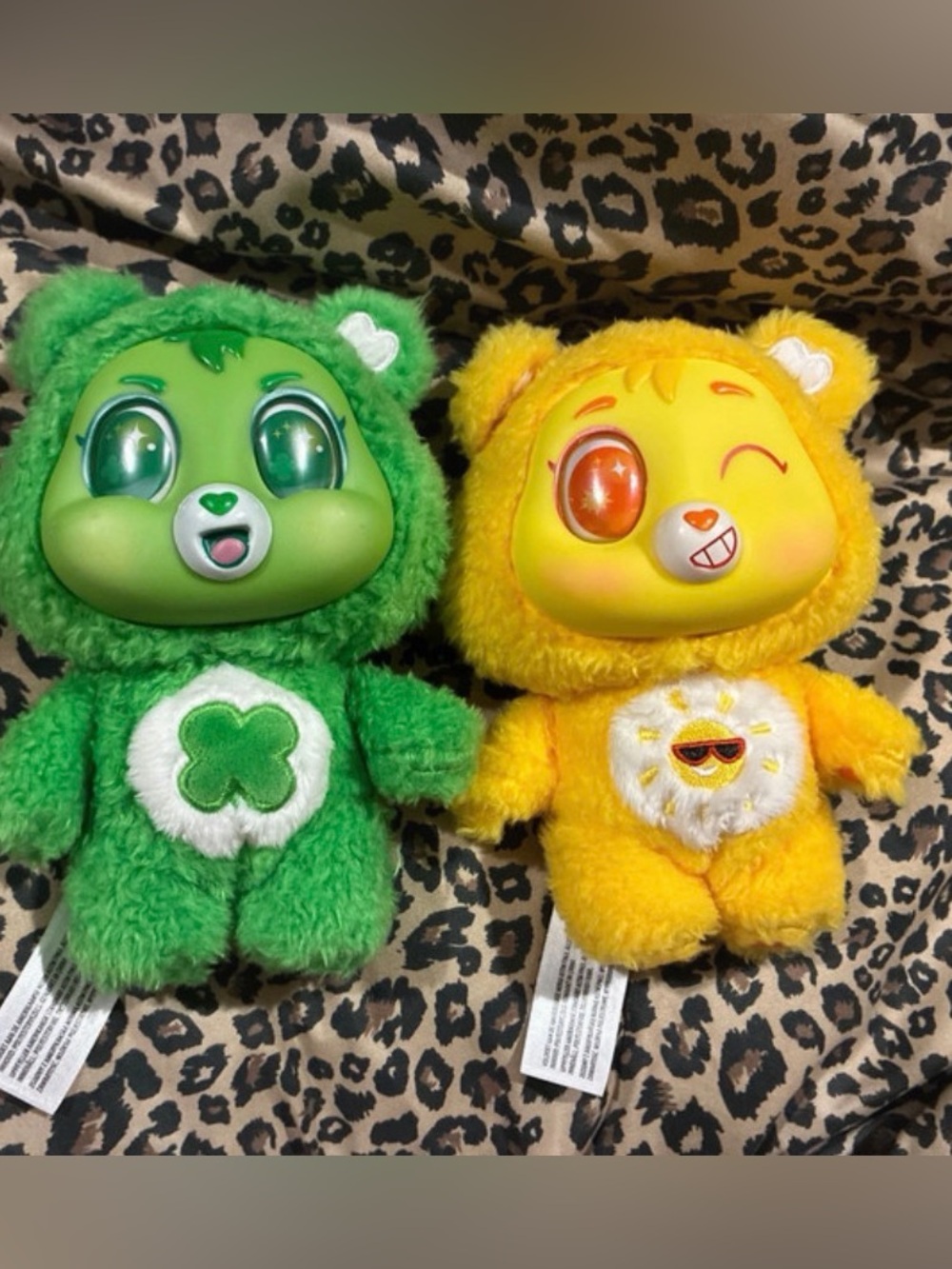 Care Bears Plush Keychains - Green, Yellow duo